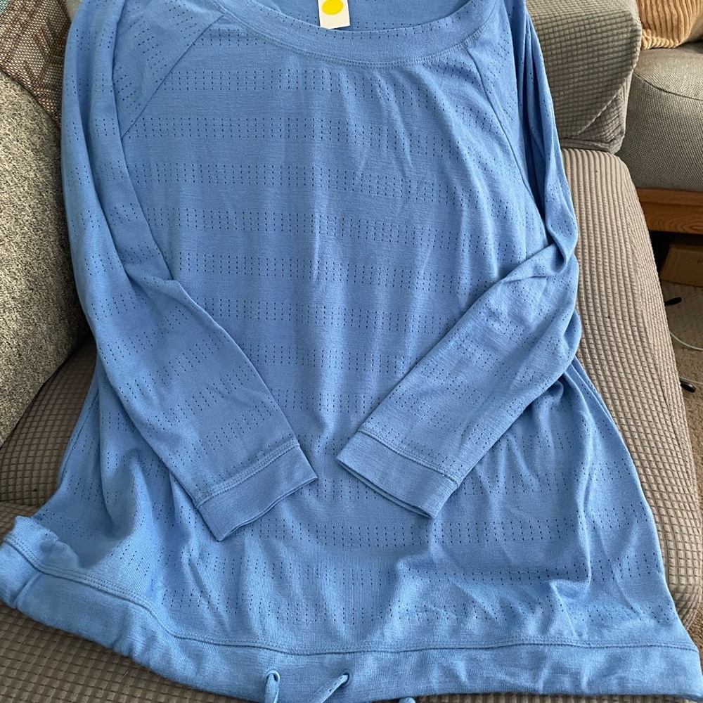T By Talbots
NWT Pointelle Stripe Raglan Long-sleeve
Drawstring Top X - Picture 3 of 7